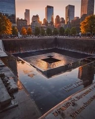 Imagen artística generada por IA del Memorial 9/11 en Nueva York