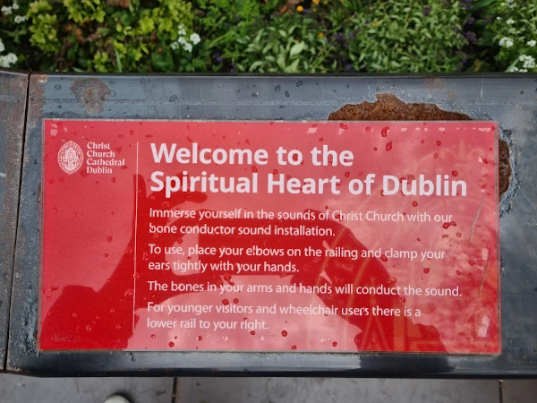 Promotional poster for "The Sounds of Christ Church Cathedral", an immersive sound and light experience in Dublin’s iconic cathedral.