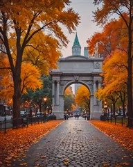 Washington Square Park con su emblemático arco y ambiente relajado (imagen móvil)